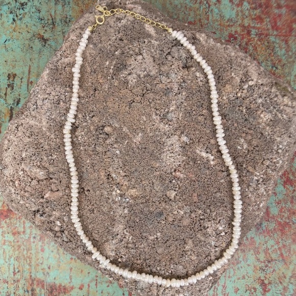 Grit and Grace Jewelry - Tiny Baroque Freshwater Pearl Choker Necklace